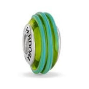 Pandora Green Ribbons Murano Glass Charm 925 ALE 790615